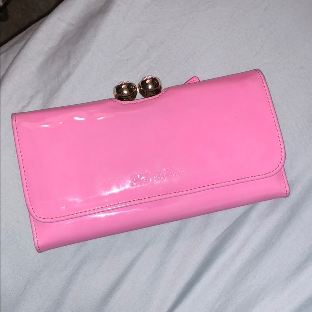 Ted Baker neon pink crystal wallet